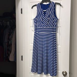 White and blue dress
